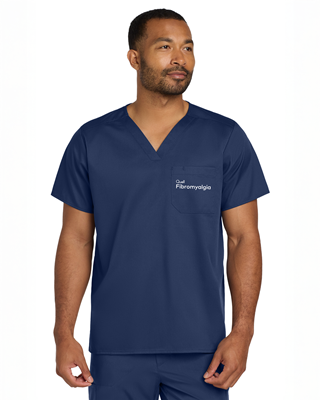 Wink Unisex WorkFlex Chest Pocket V-Neck Top Navy 0725 [47349]