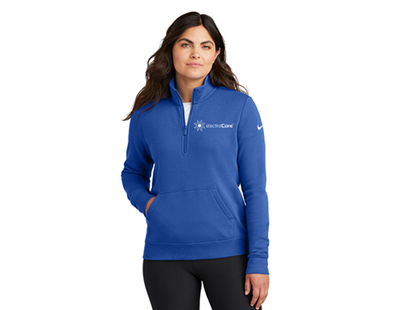 Nike Women's Club Fleece Sleeve Swoosh 1/2-Zip Royal 1225 [51211]
